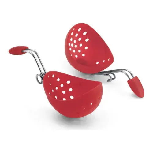 Lekue Egg Poacher, Stainless Steel and Silicone, Set of 2, 1 ea