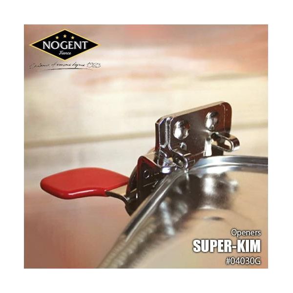 Nogent Super Kim Safety Can Opener, Made in France, Leaves No Sharp Edges,  Small, Red