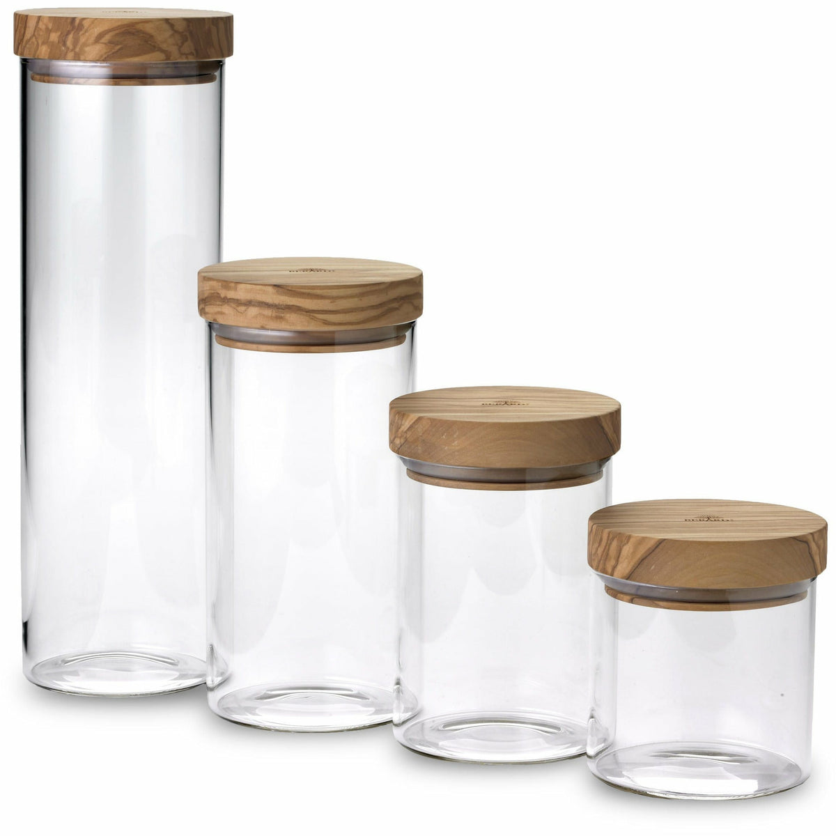 Kinto Glass Airtight Storage Canisters with Wood Lids (Set of 2