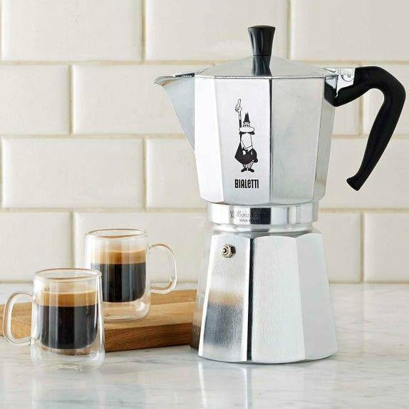 Escali London Sip - Matte Black Stainless Steel Stovetop Espresso Maker -  10 Cup Capacity - EM10B - New 