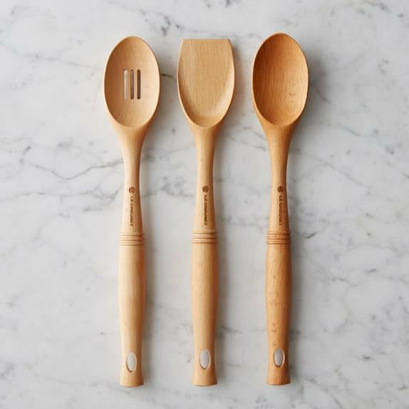 Long Wooden Spoons for Cooking - Oval Wood Mixing Spoons for Baking,  Cooking, Stirring - Sauce Spoons Made of Natural Beechwood - Set of 2