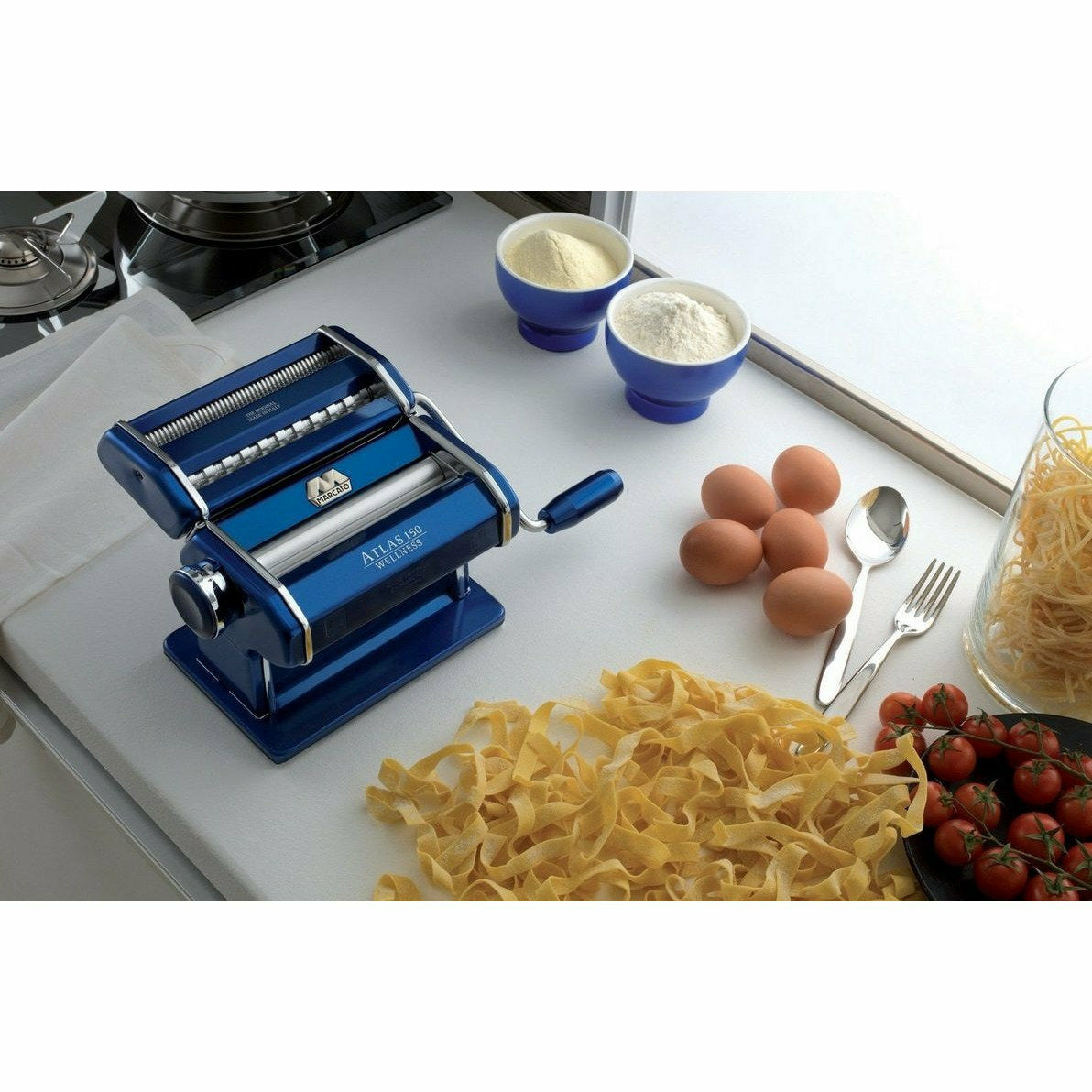 Marcato Atlas 150 Blue Pasta Machine – Tarzianwestforhousewares