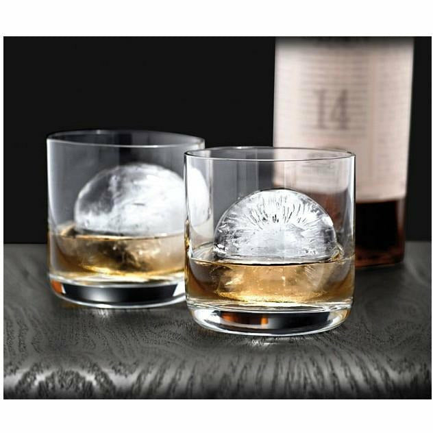 Round Ice Cube Mold Set of 4 Individual 2.5 Inch Tight Sealing, Leak Proof  Silicone Big Sphere Ice Ball Makers for Whiskey, Scotch and Bourbon Black