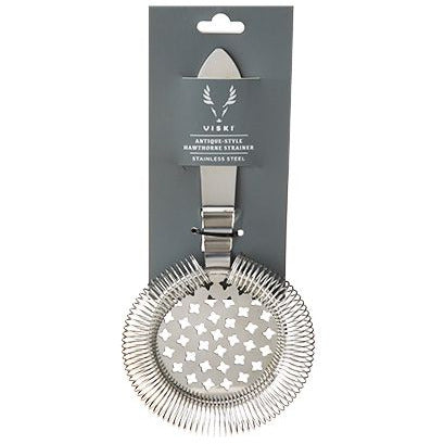 Viski Hawthorne and Bartending Strainer - Stainless Steel Bar Cocktail  Strainer for Drinks with Handles