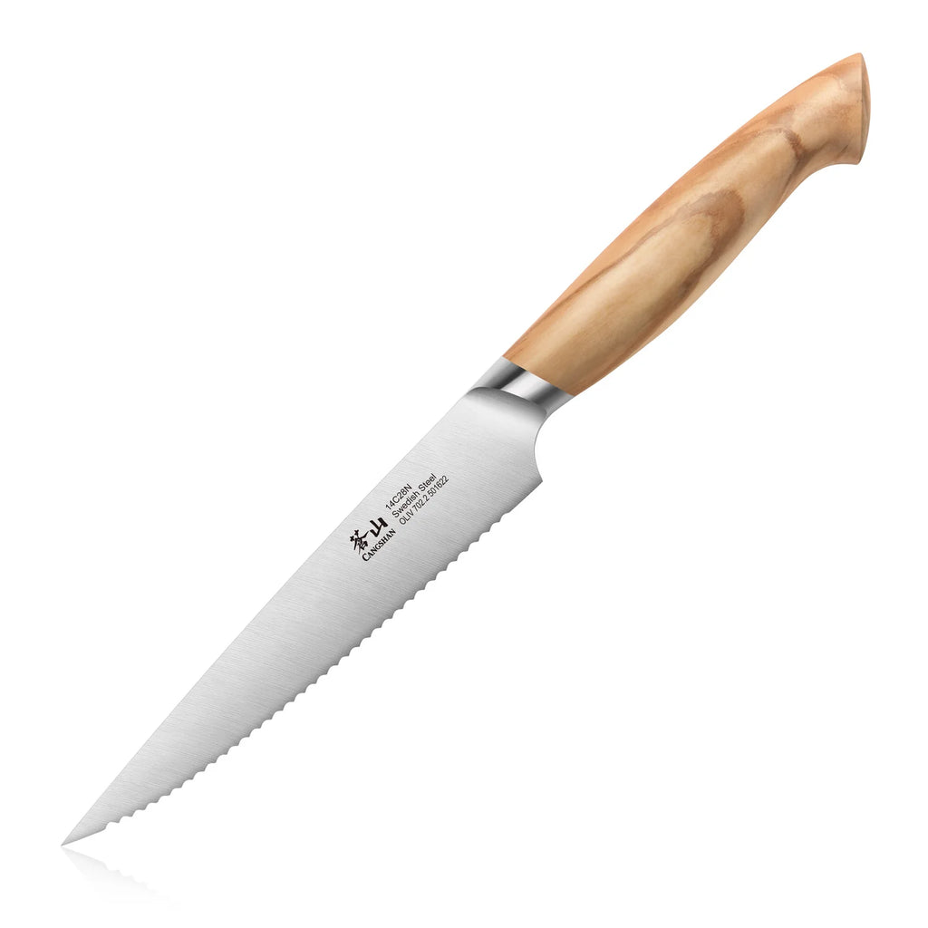 Kiwi Chef Utility Stainless Steel Wood Handle Knife - 6.5 Inches - Sun Foods - Delivered by Mercato
