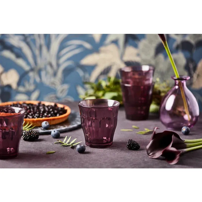 Colored Picardie Glass Tumblers, Amber