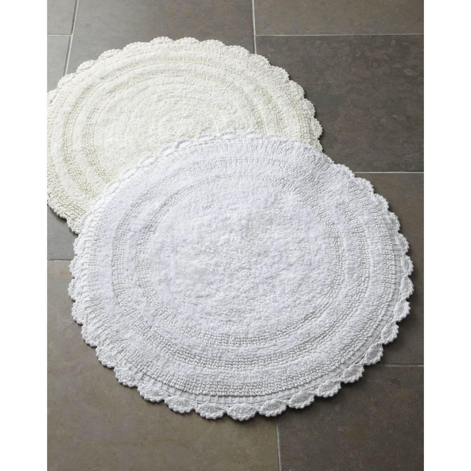 Threshold Plush White Bath Rug With Crochet Edge, Cotton Bath Mat 20x32