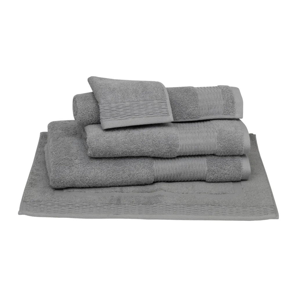 Ribbed Bar Mop Grey Organic Cotton Dish Towels, Set of 4