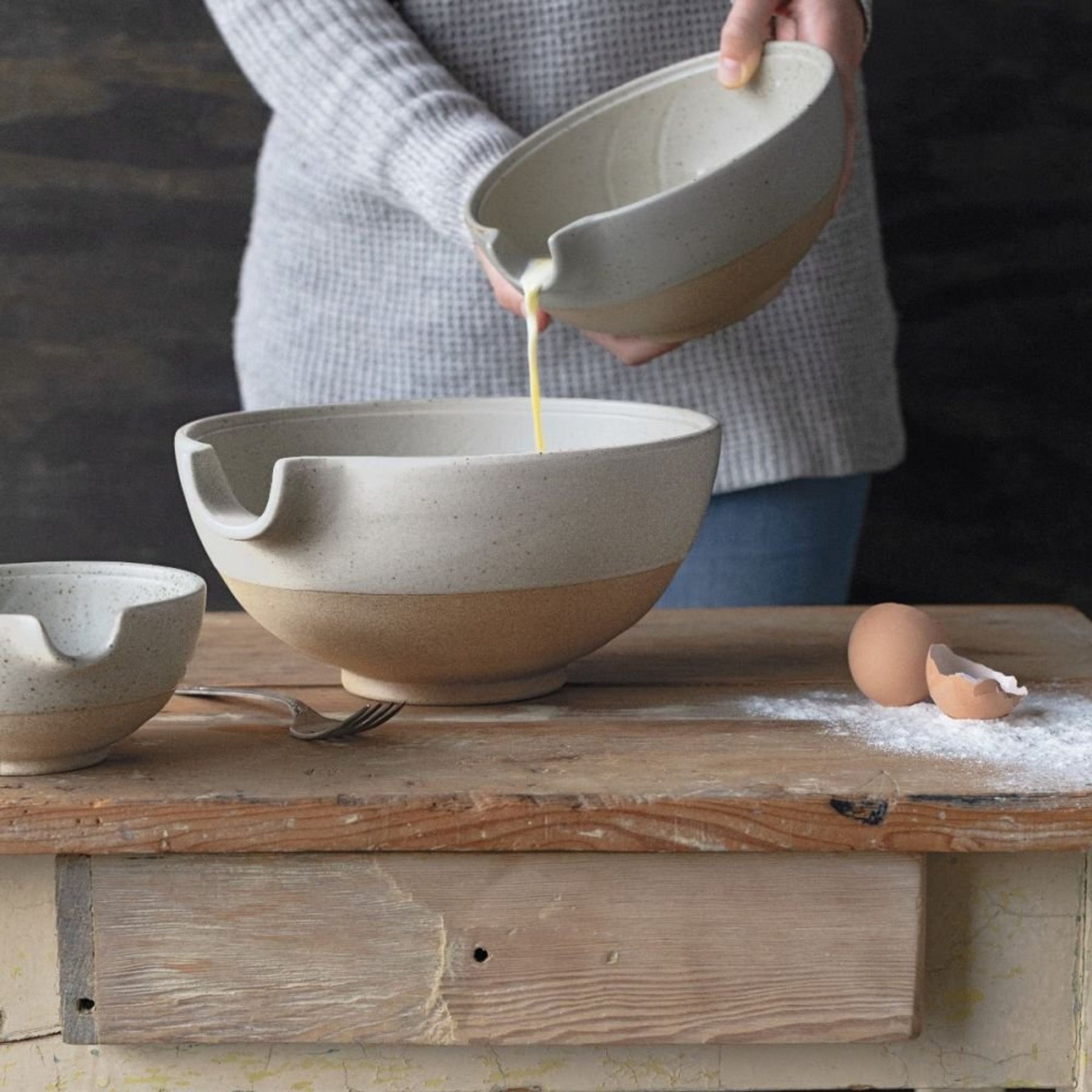 Large Mixing Bowl, Handmade Baking Bowl