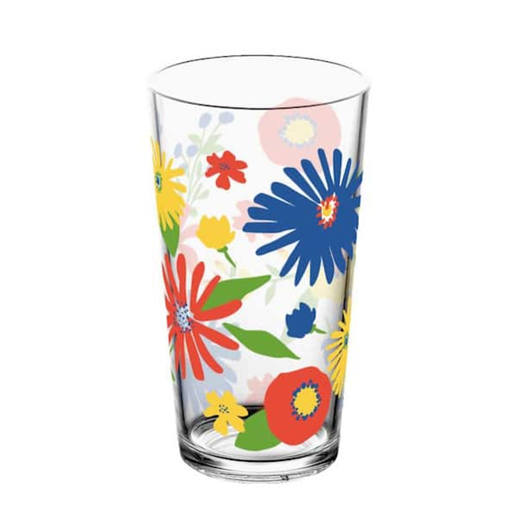 Retro Flowers 20 oz. Glass Cup