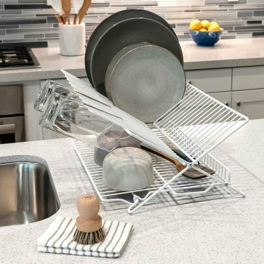 Foldable Dish Drying Rack SinkSide, Small - Mid Grey