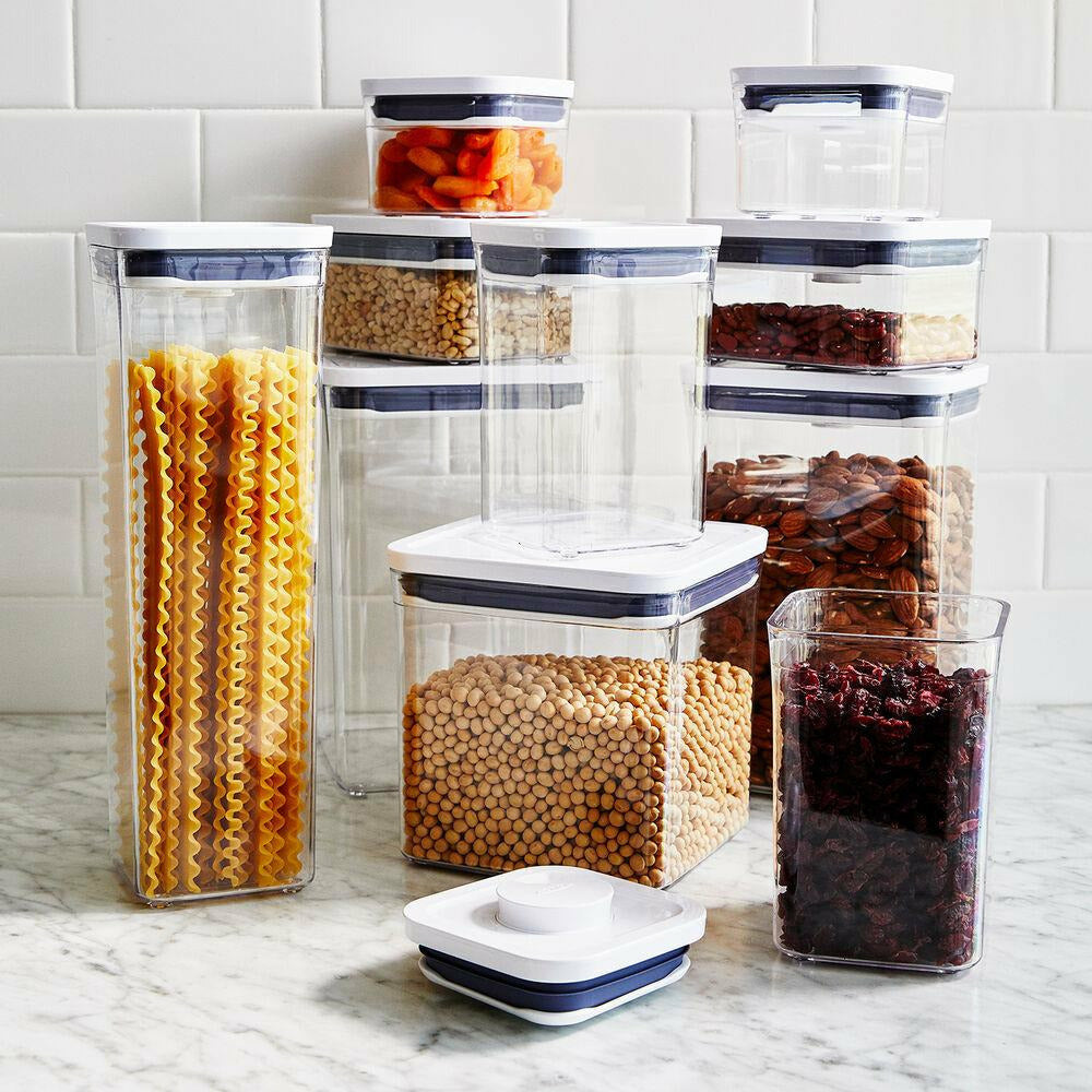 OXO Good Grips .4 Qt. Clear Square SAN Plastic Food Storage Container with  White POP Lid