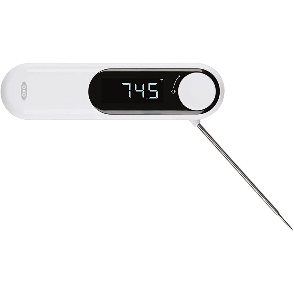 Polder Sous Chef Rapid Read Thermometer, Digital Thermometer for Cooking,  Food Thermometer with Folding Probe, Intuitive Cooking Thermometer with