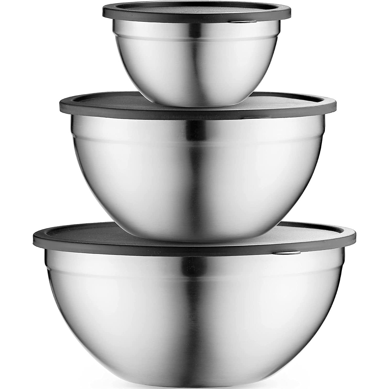 dokaworld Glass Mixing Bowls - Nesting Bowls - Space-Saving Glass Bowls  with Lids Food Storage - Set of 5 Stackable Microwave Glass Containers 