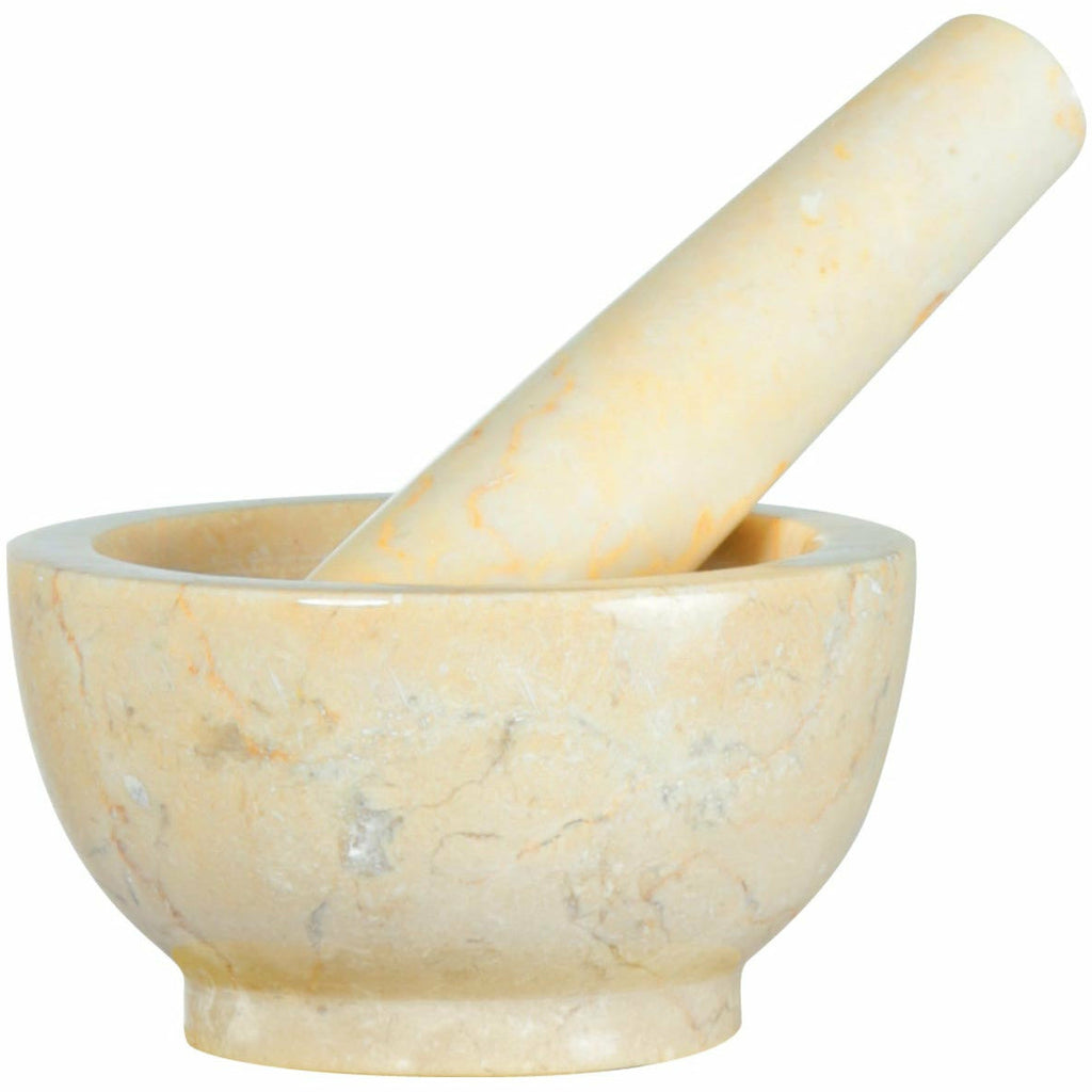 French Kitchen White Marble Mortar and Pestle Molcajete Bowl Grinder +  Reviews