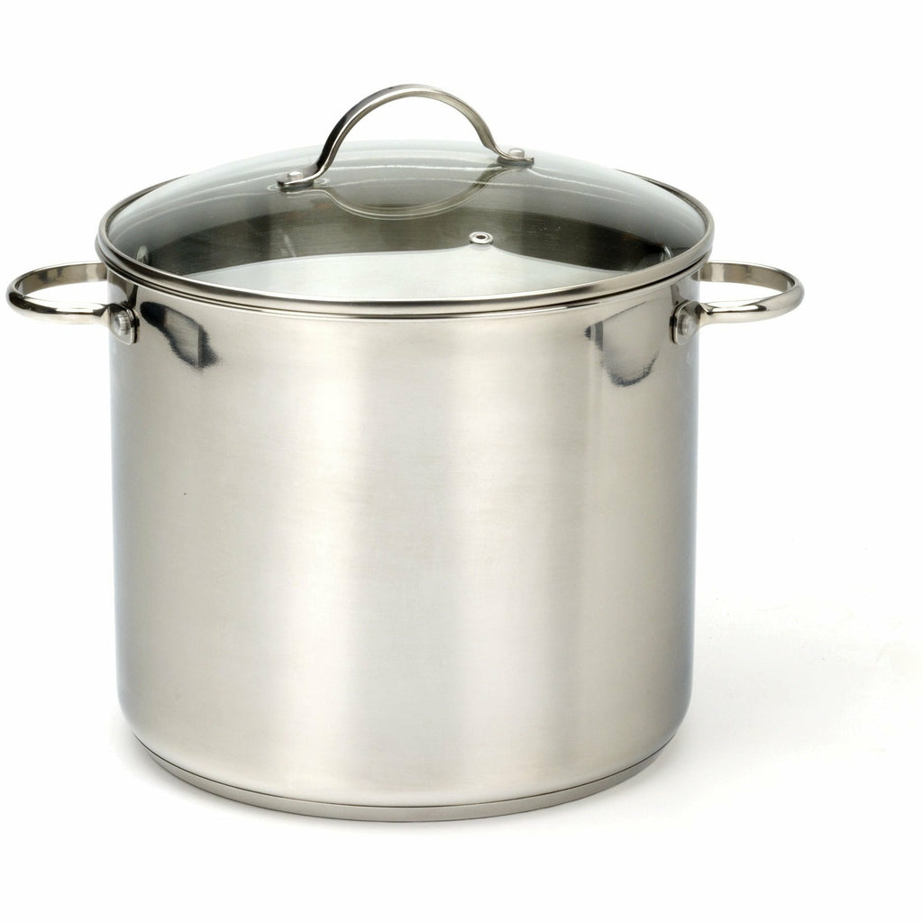 11 Quart Stainless Steel Stockpot Mirror Polished Soup Pot with Lid,  Scratch Resistant Cooking Pots Compatible with All Heat Sources, Dishwasher  