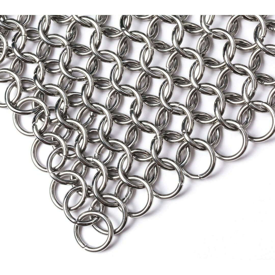 Knapp Made Combo Chainmail Cast Iron Scrubber with Silicone Core - Heavy  Duty Rings and Fine Chainmail Rings -Premium Cast Iron Cleaner Chainmail